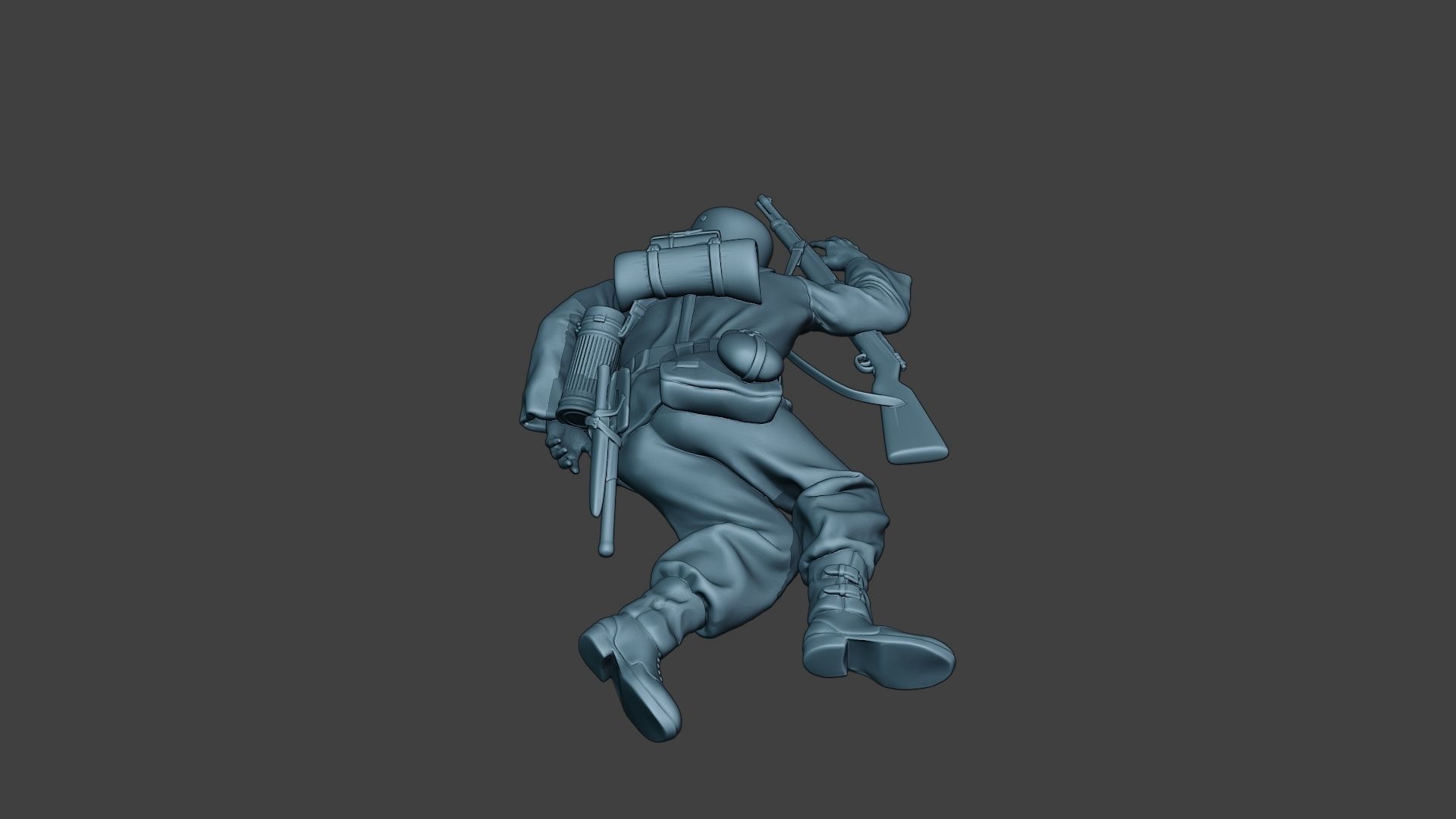 German soldier ww2 Killed2 G6 3D print model_6
