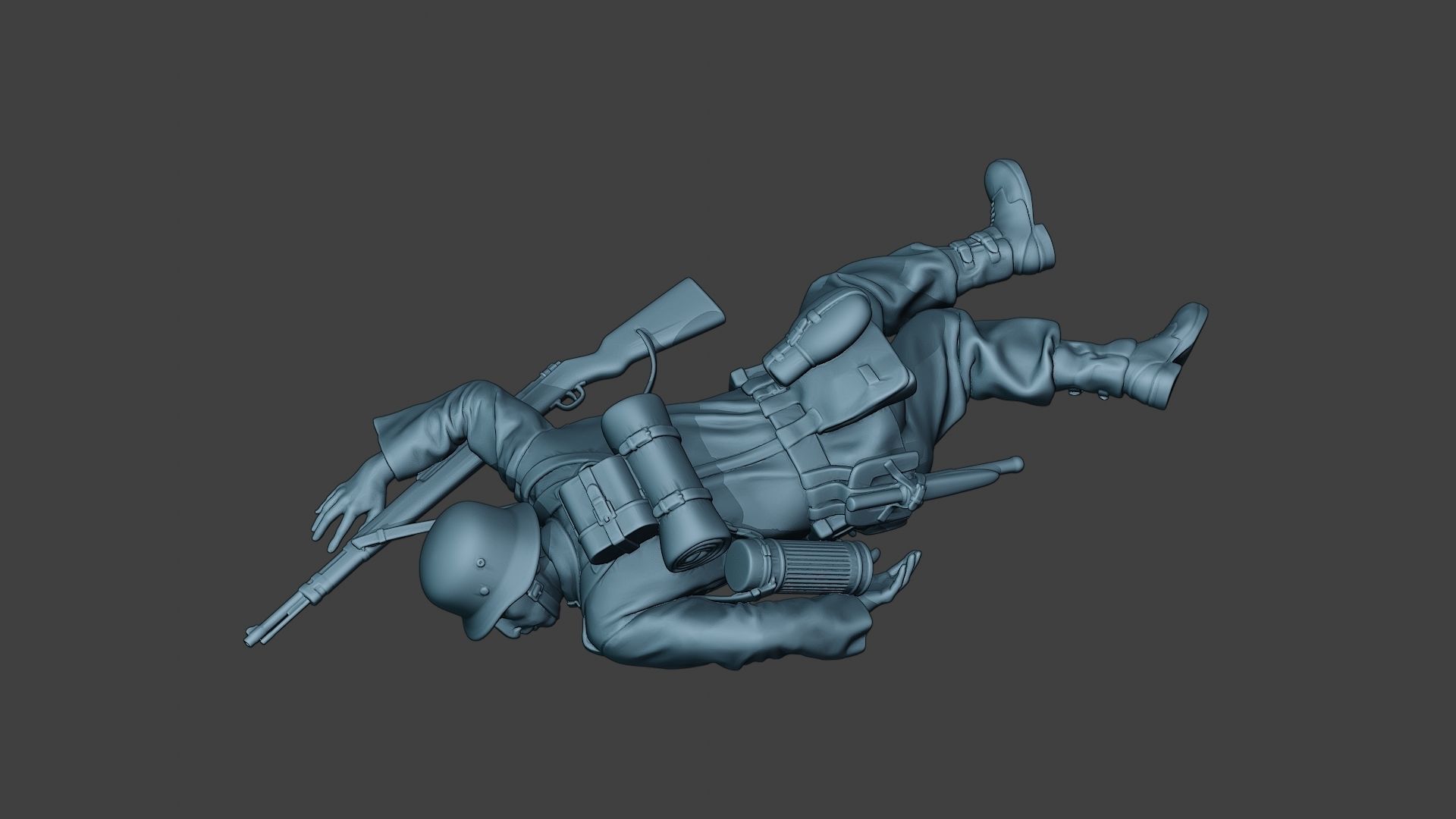 German soldier ww2 Killed2 G6 3D print model_14