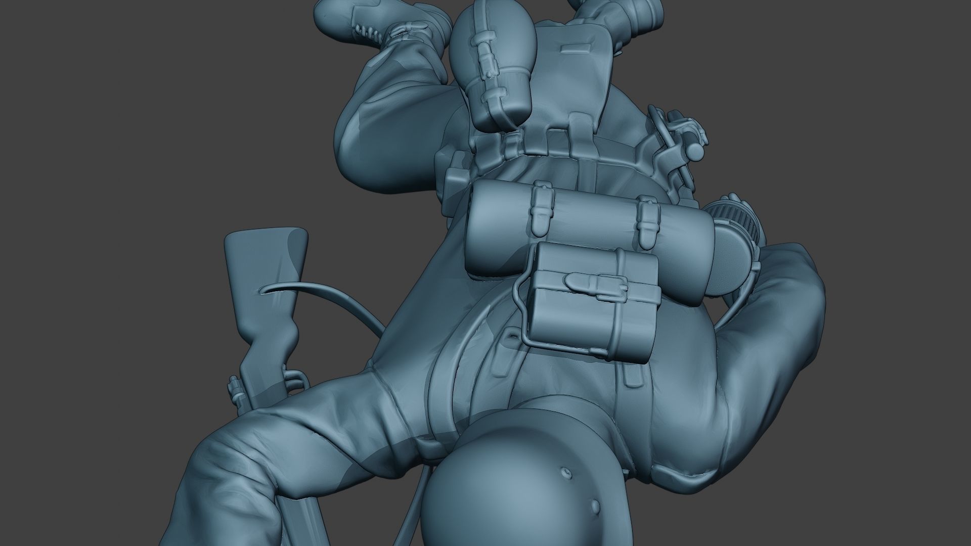 German soldier ww2 Killed2 G6 3D print model_11