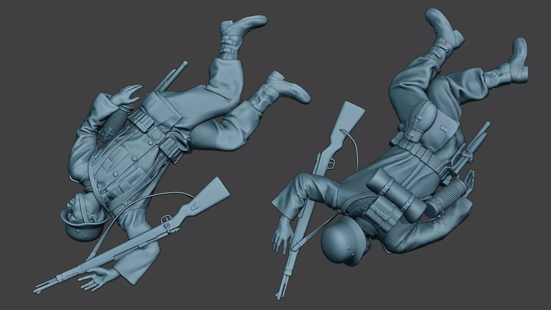 German soldier ww2 Killed2 G6 3D print model_0