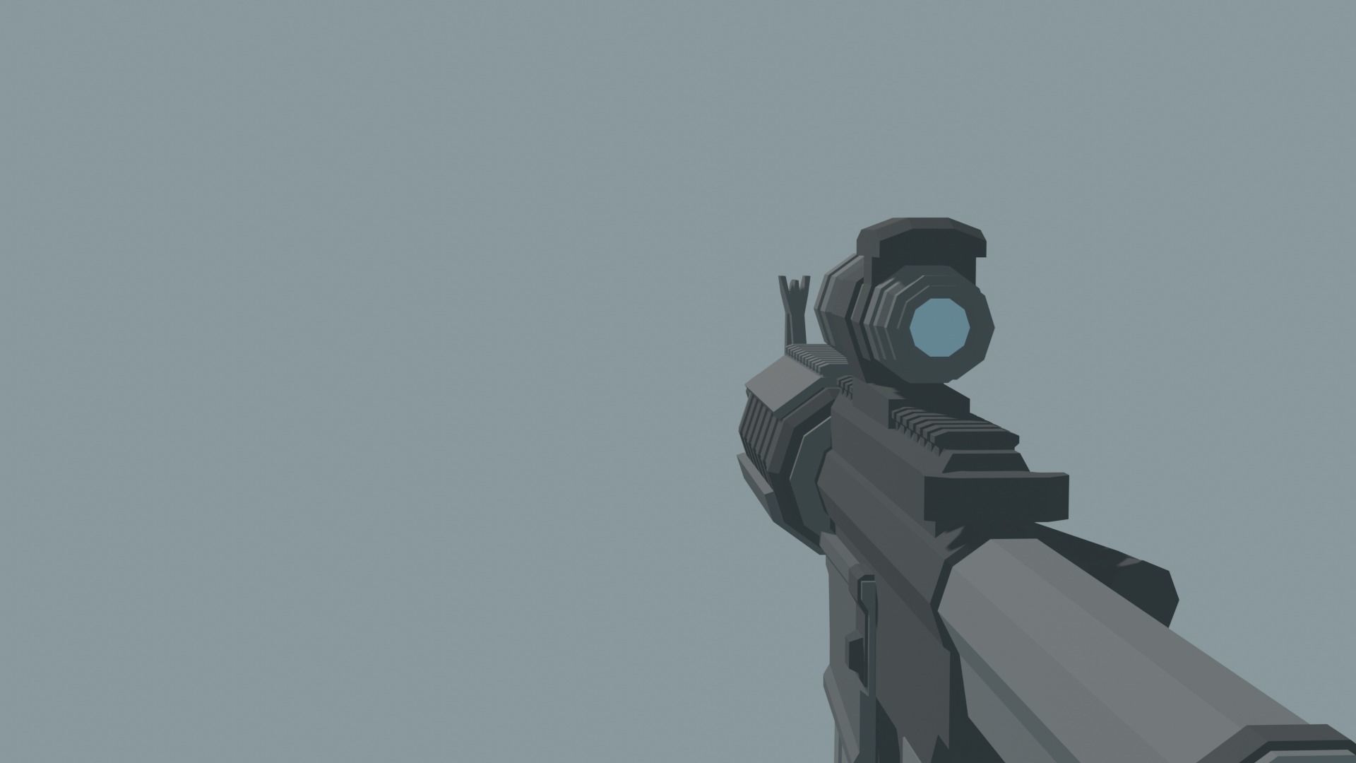 LowPoly M4A1 ACOG scope Low-poly 3D model_6