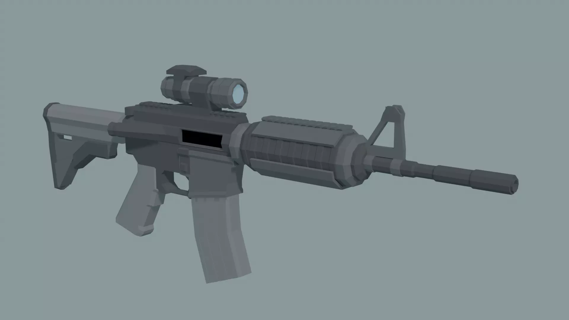 LowPoly M4A1 ACOG scope Low-poly 3D model_0
