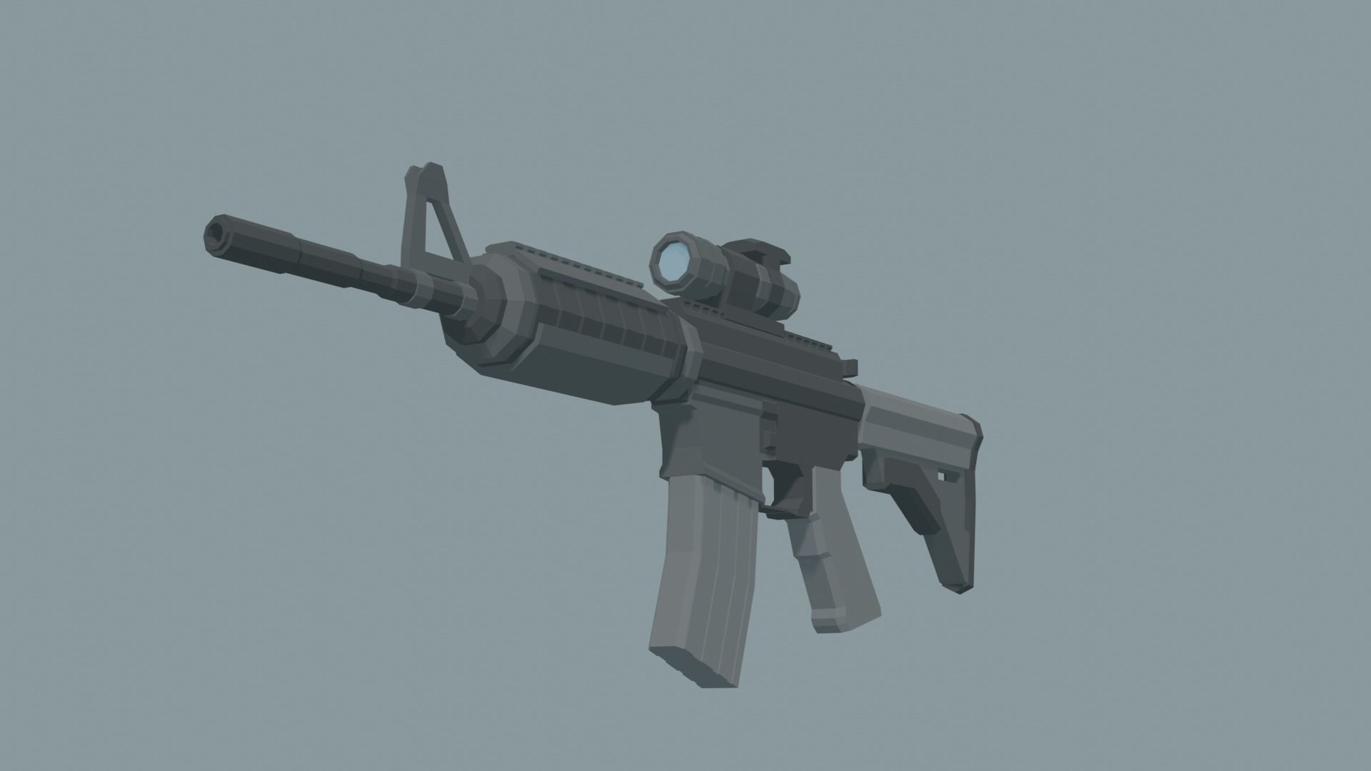 LowPoly M4A1 ACOG scope Low-poly 3D model_7
