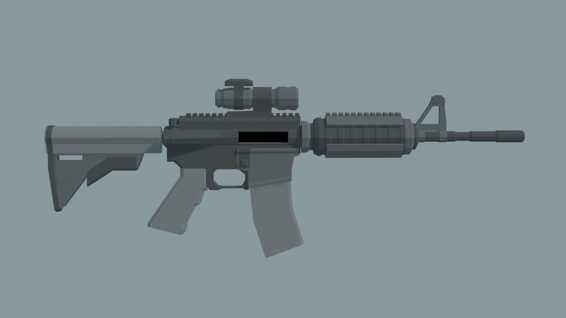 LowPoly M4A1 ACOG scope Low-poly 3D model_4