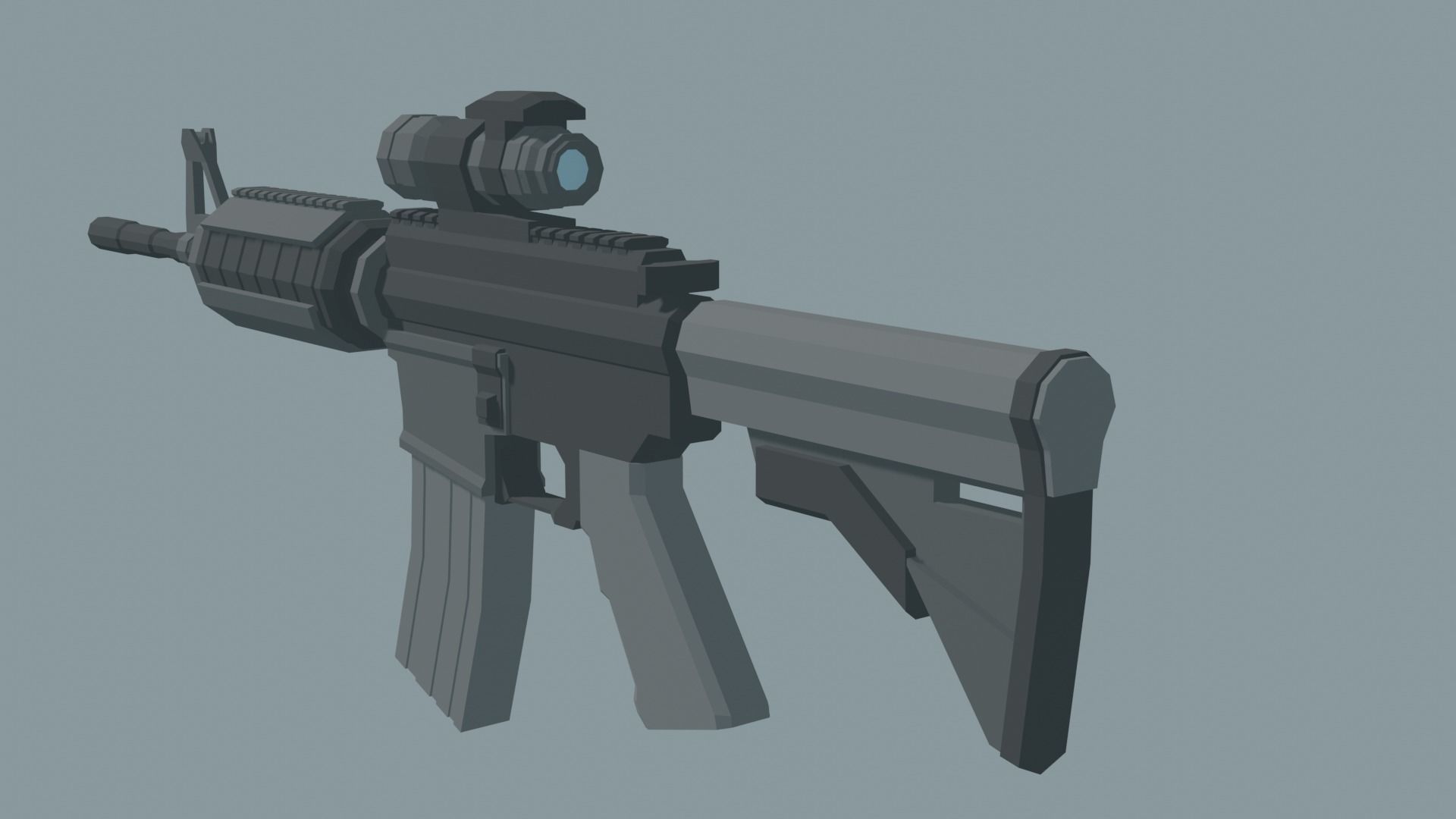 LowPoly M4A1 ACOG scope Low-poly 3D model_8