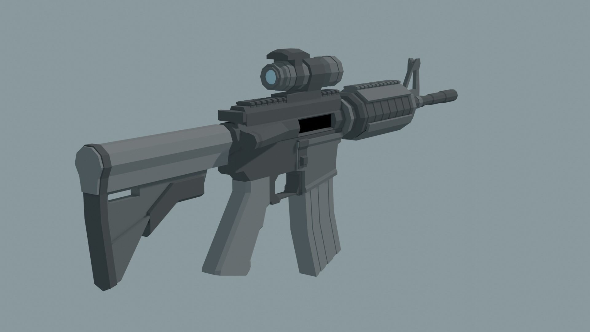 LowPoly M4A1 ACOG scope Low-poly 3D model_3