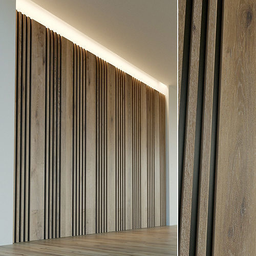 Wooden wall panel 29 Low-poly 3D model