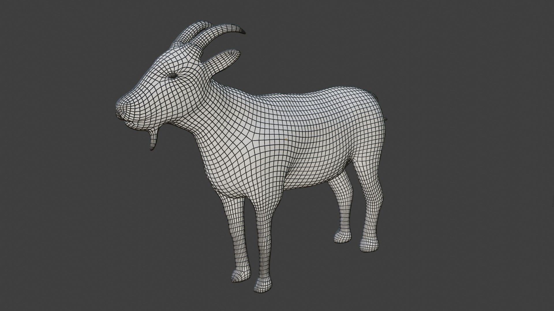 Black Goat Low-poly 3D model_10