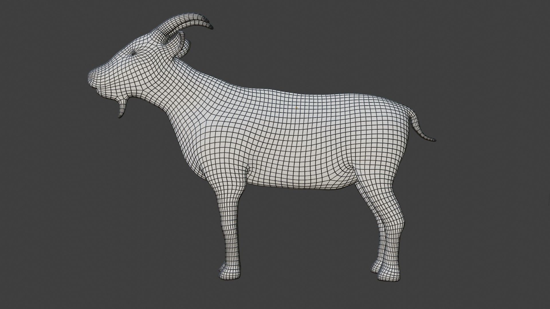 Black Goat Low-poly 3D model_11