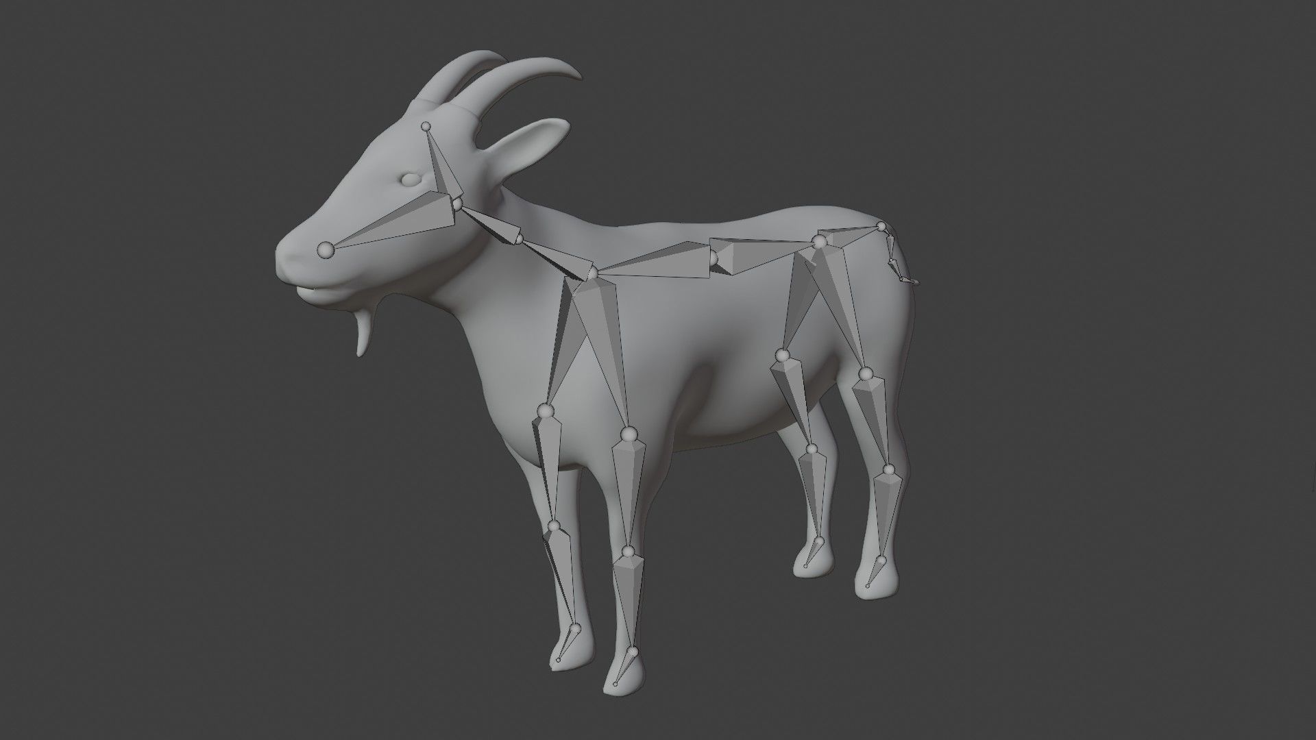 White Goat Low-poly 3D model_7