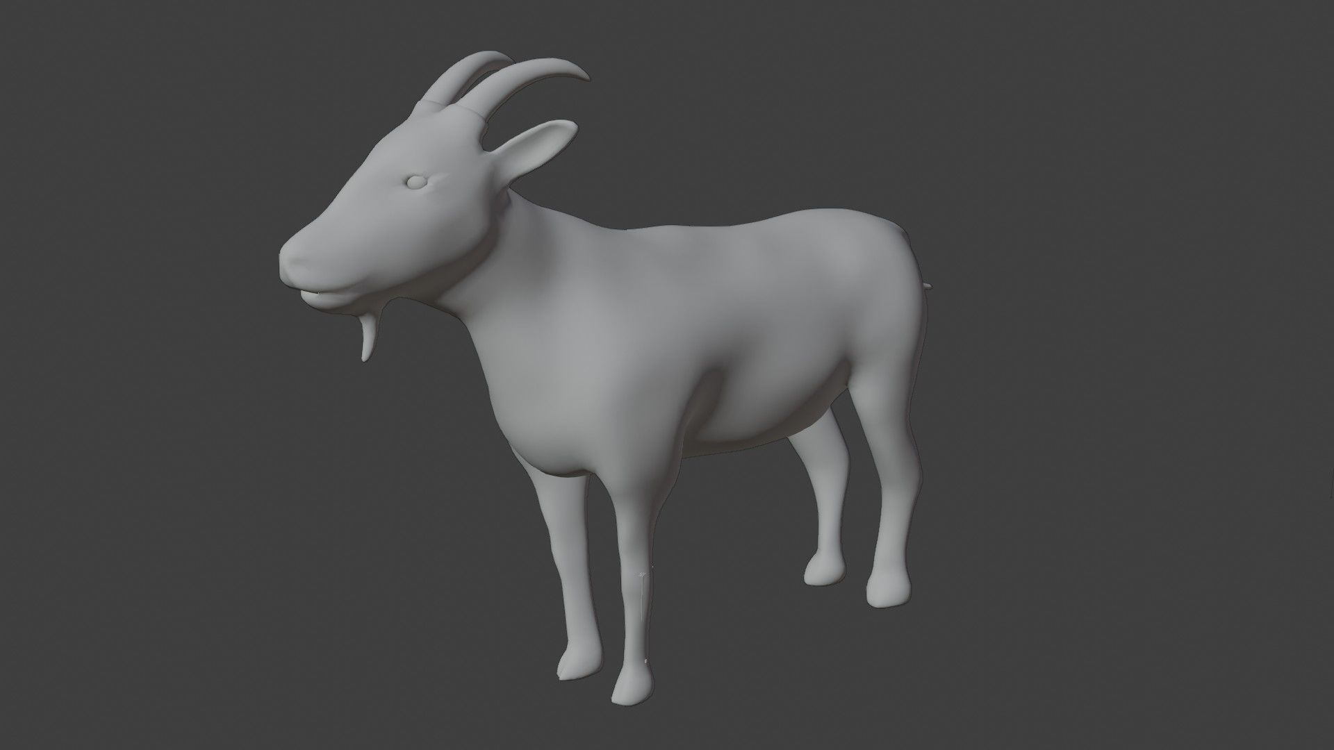 White Goat Low-poly 3D model_6