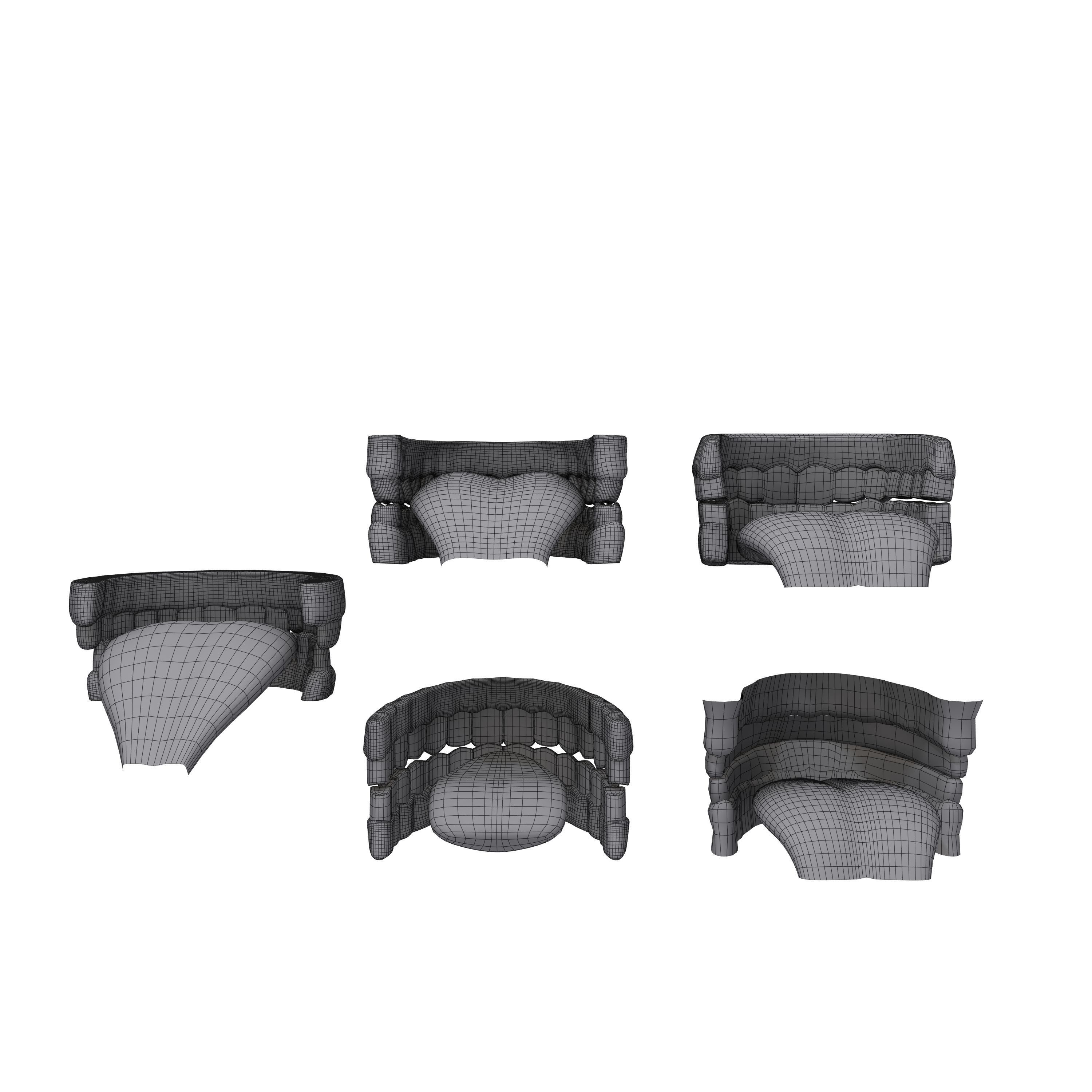 Human Mouth 03 Teeth Cartoon 3D model_7