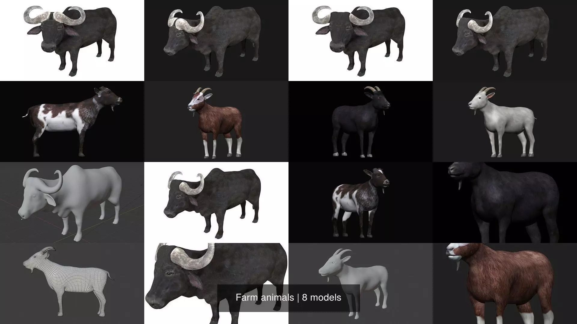 Farm animals 3D Model Collection_0