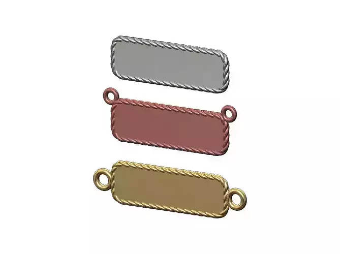 Engravble twisted wire tag pendant and charm