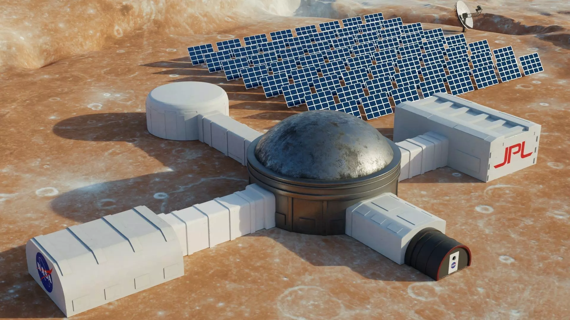 Martian base 3D model Low-poly 3D model_0