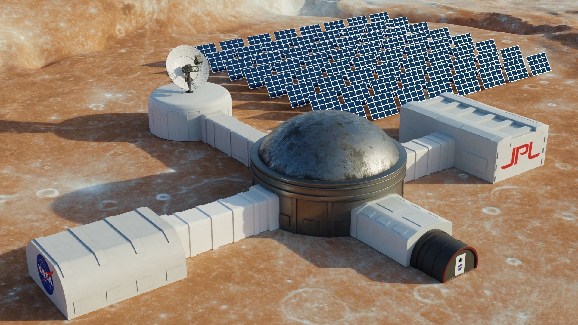 Martian base 3D model Low-poly 3D model_15