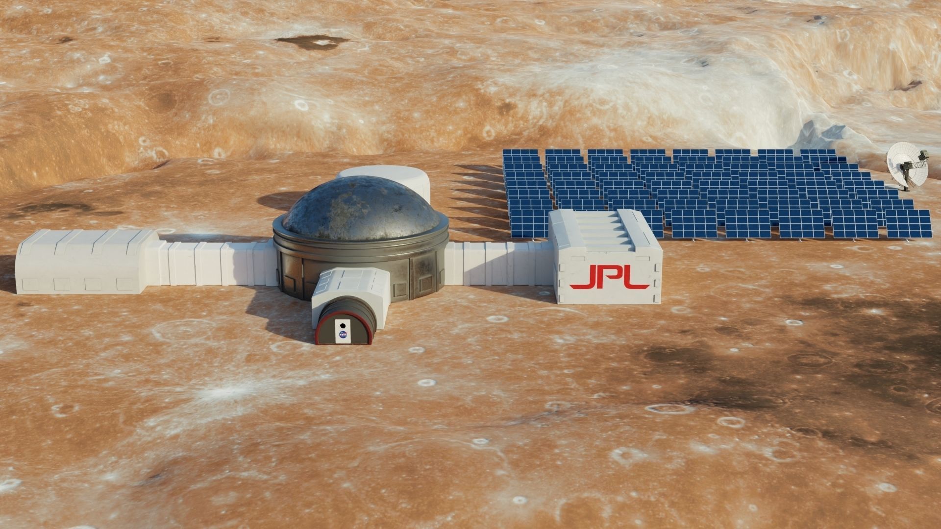 Martian base 3D model Low-poly 3D model_2