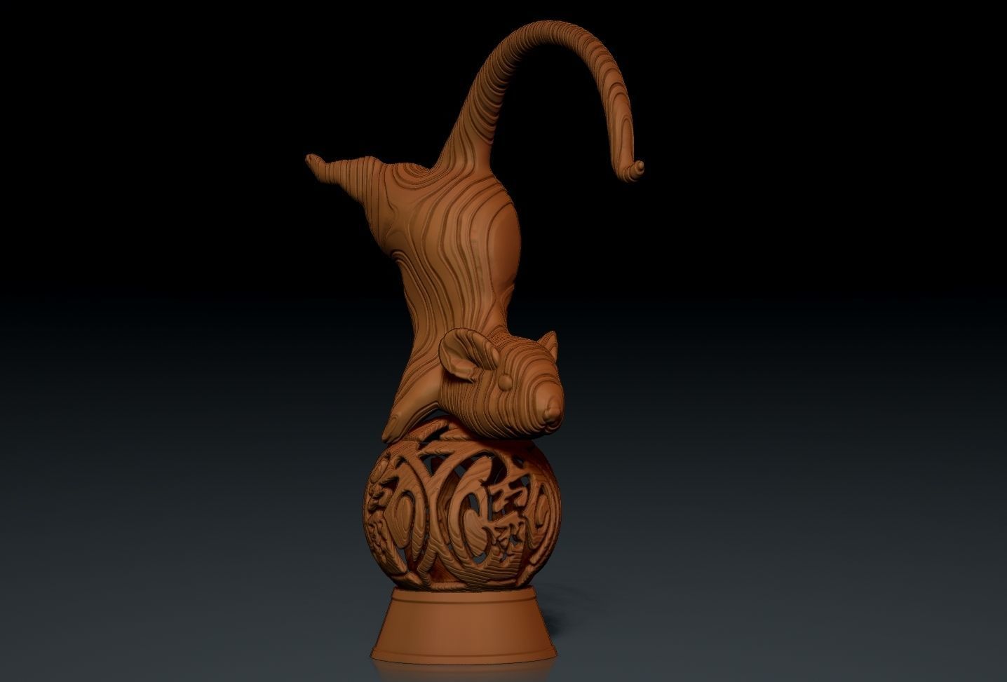 Oriental Mouse sculpture V4 -rodents souvenir -3D print model  3D print model_5