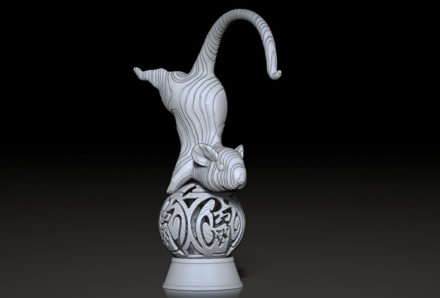 Oriental Mouse sculpture V4 -rodents souvenir -3D print model  3D print model_2