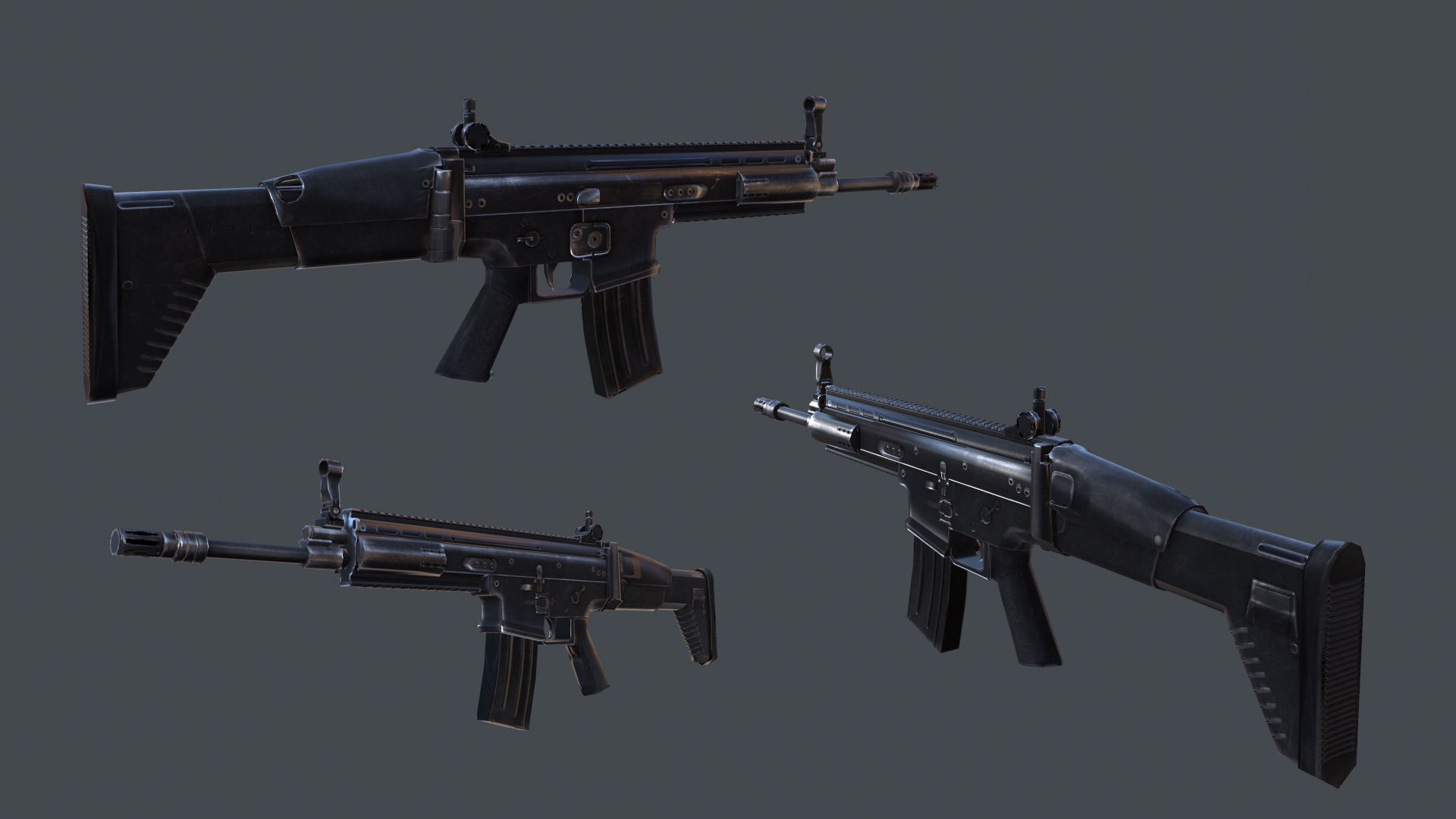Mobile Weapon Pack Low-poly 3D model_4
