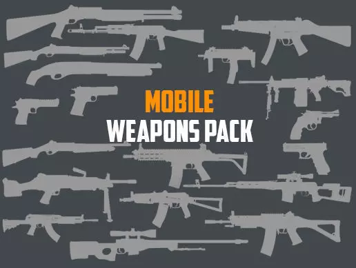 Mobile Weapon Pack Low-poly 3D model_0
