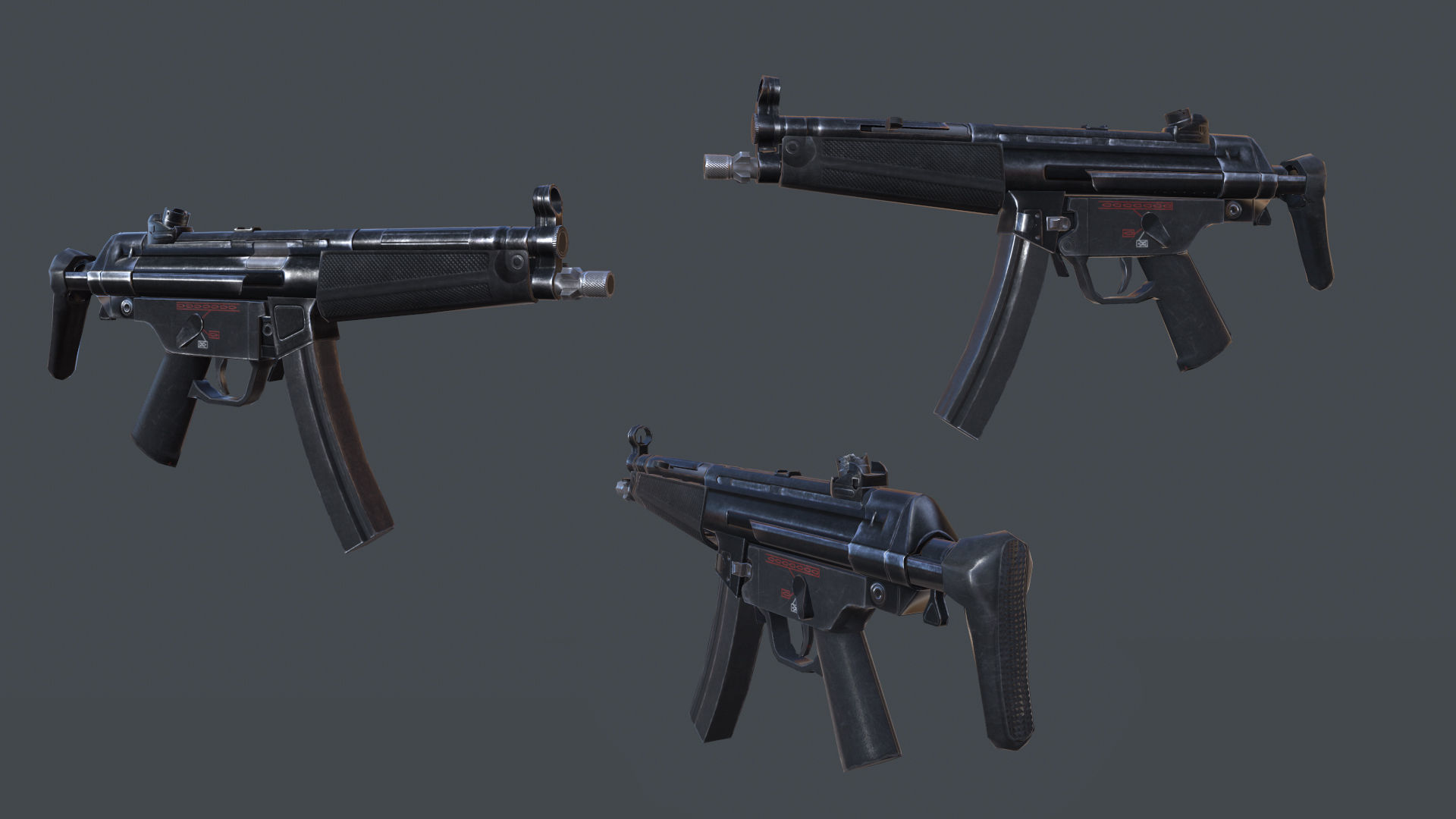 Mobile Weapon Pack Low-poly 3D model_6