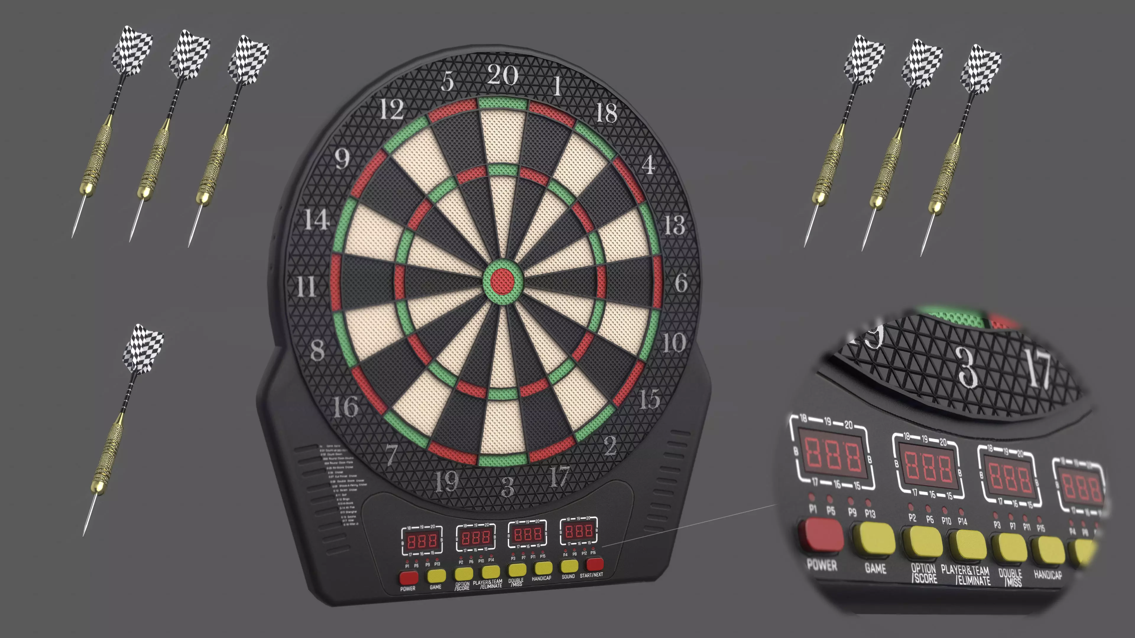 Dart Board Low-poly 3D model_0