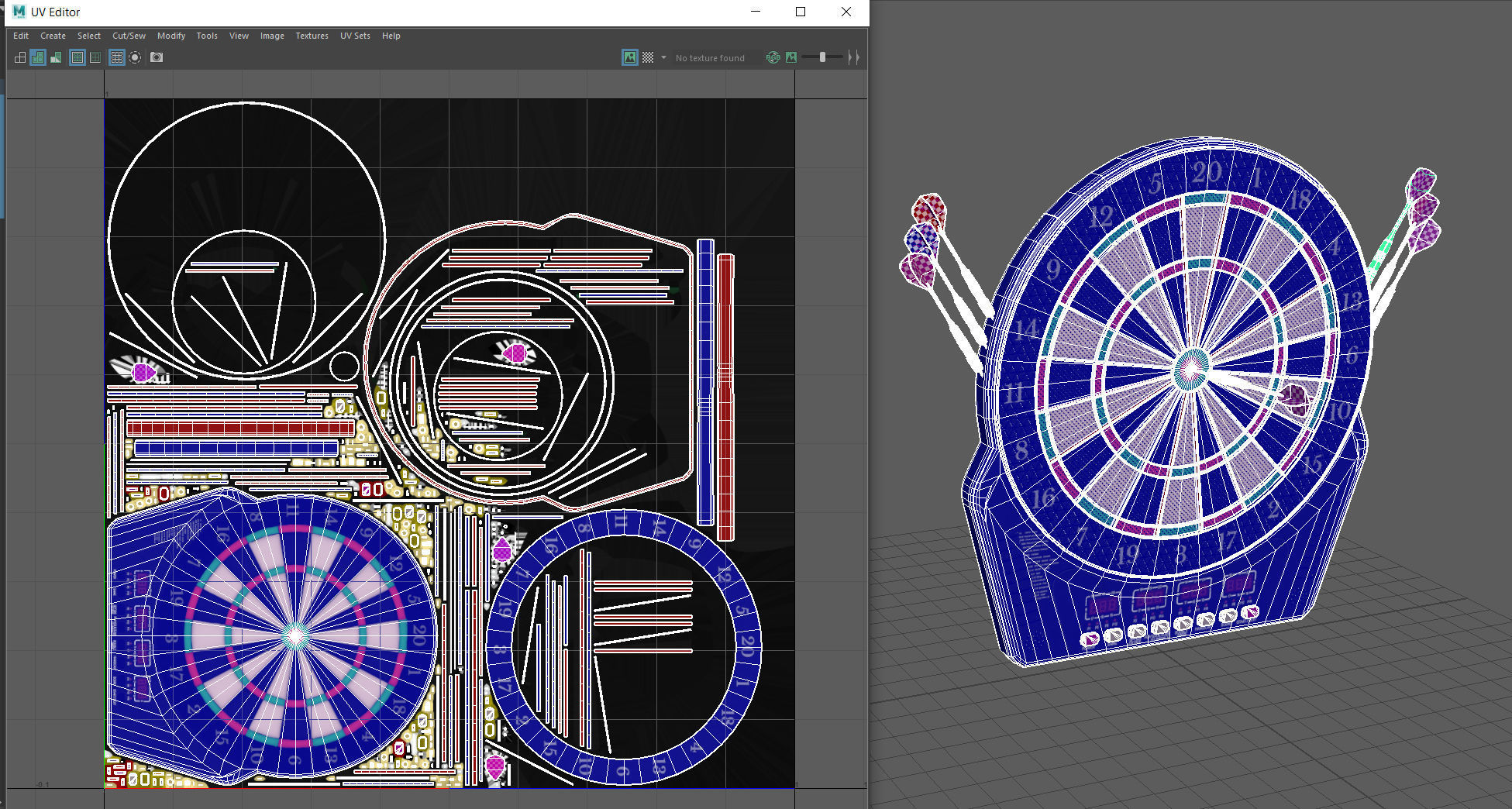 Dart Board Low-poly 3D model_15