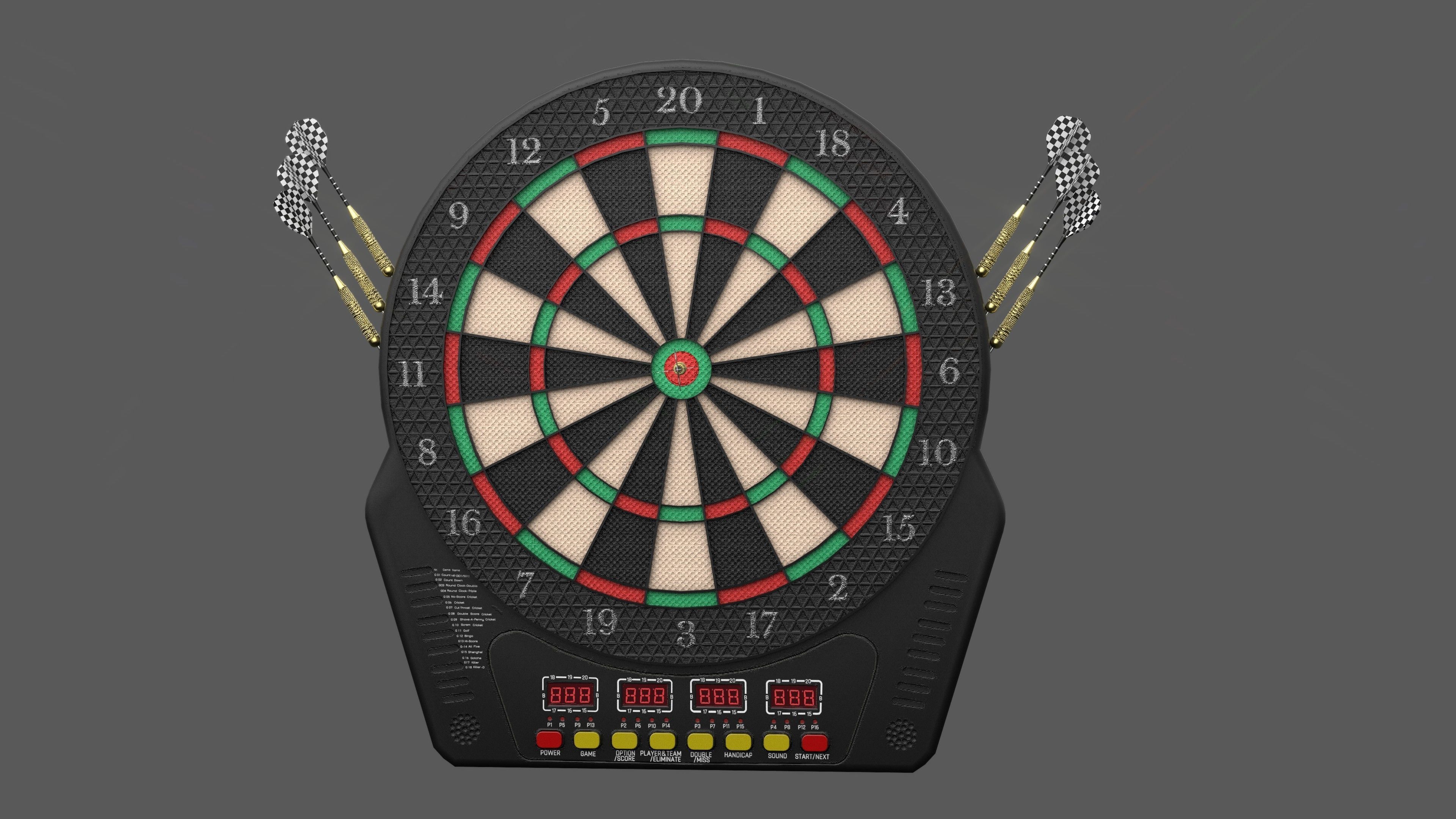 Dart Board Low-poly 3D model_3