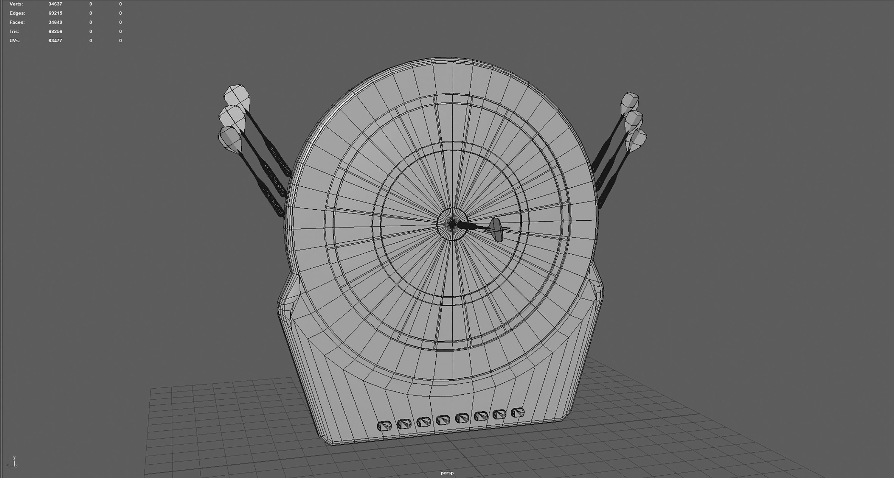 Dart Board Low-poly 3D model_16