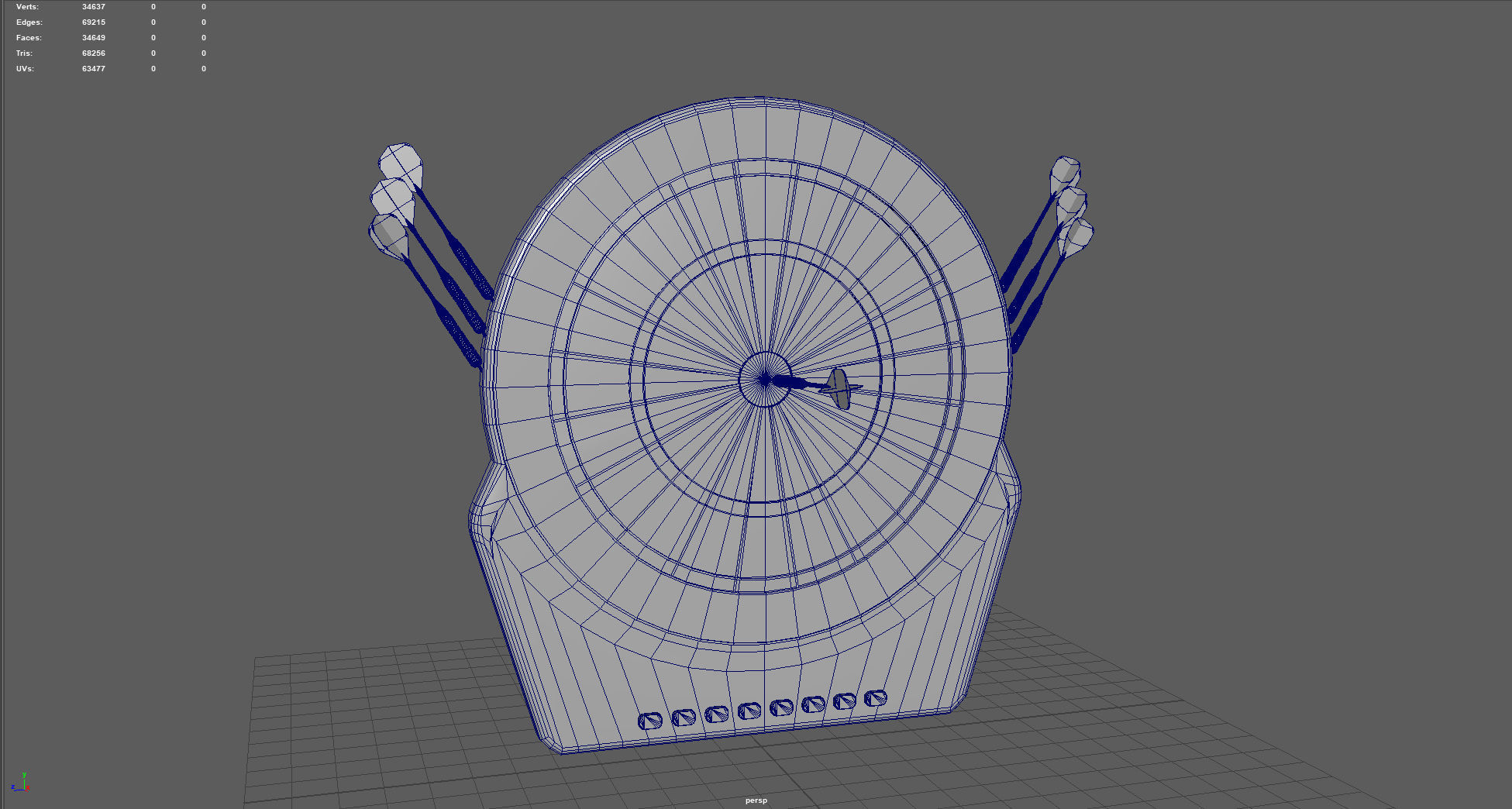 Dart Board Low-poly 3D model_9