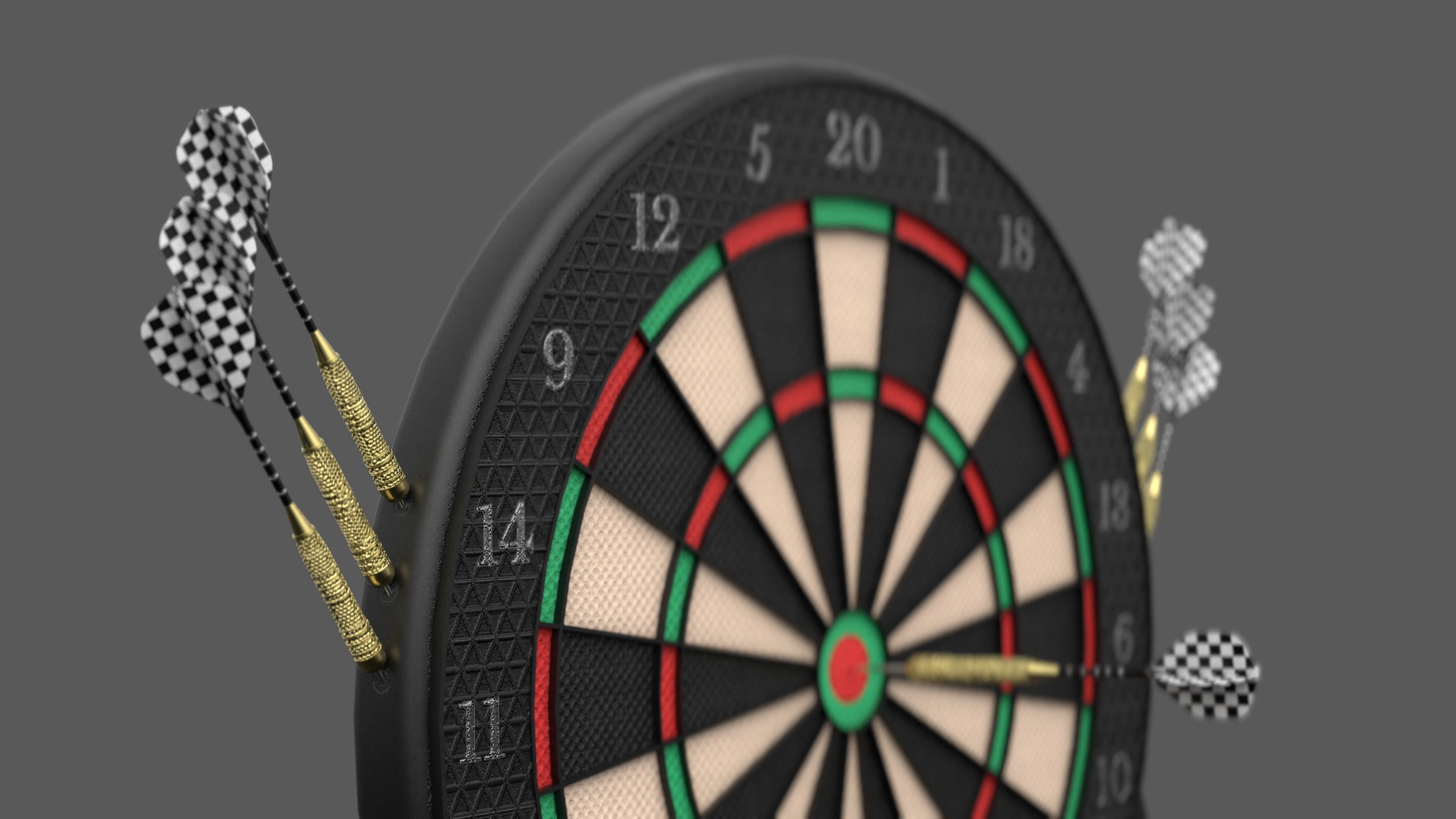 Dart Board Low-poly 3D model_2