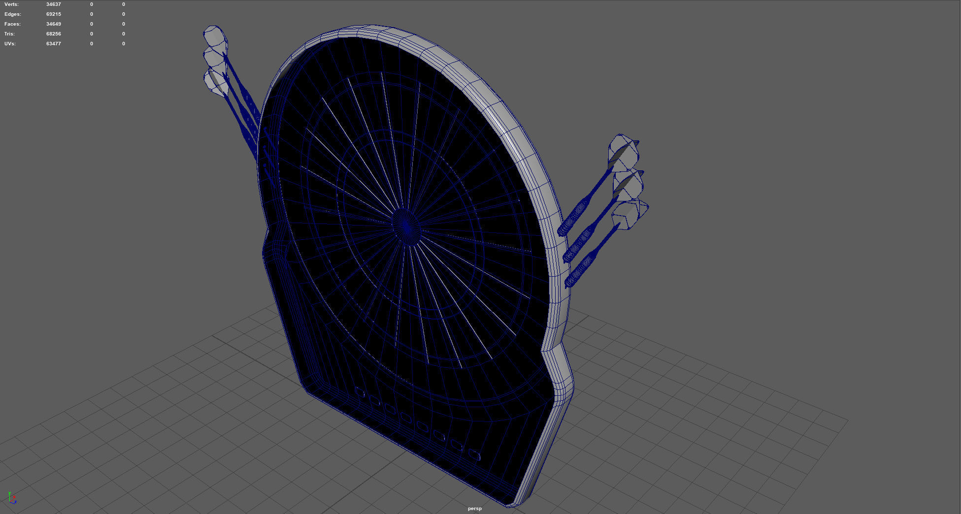Dart Board Low-poly 3D model_13