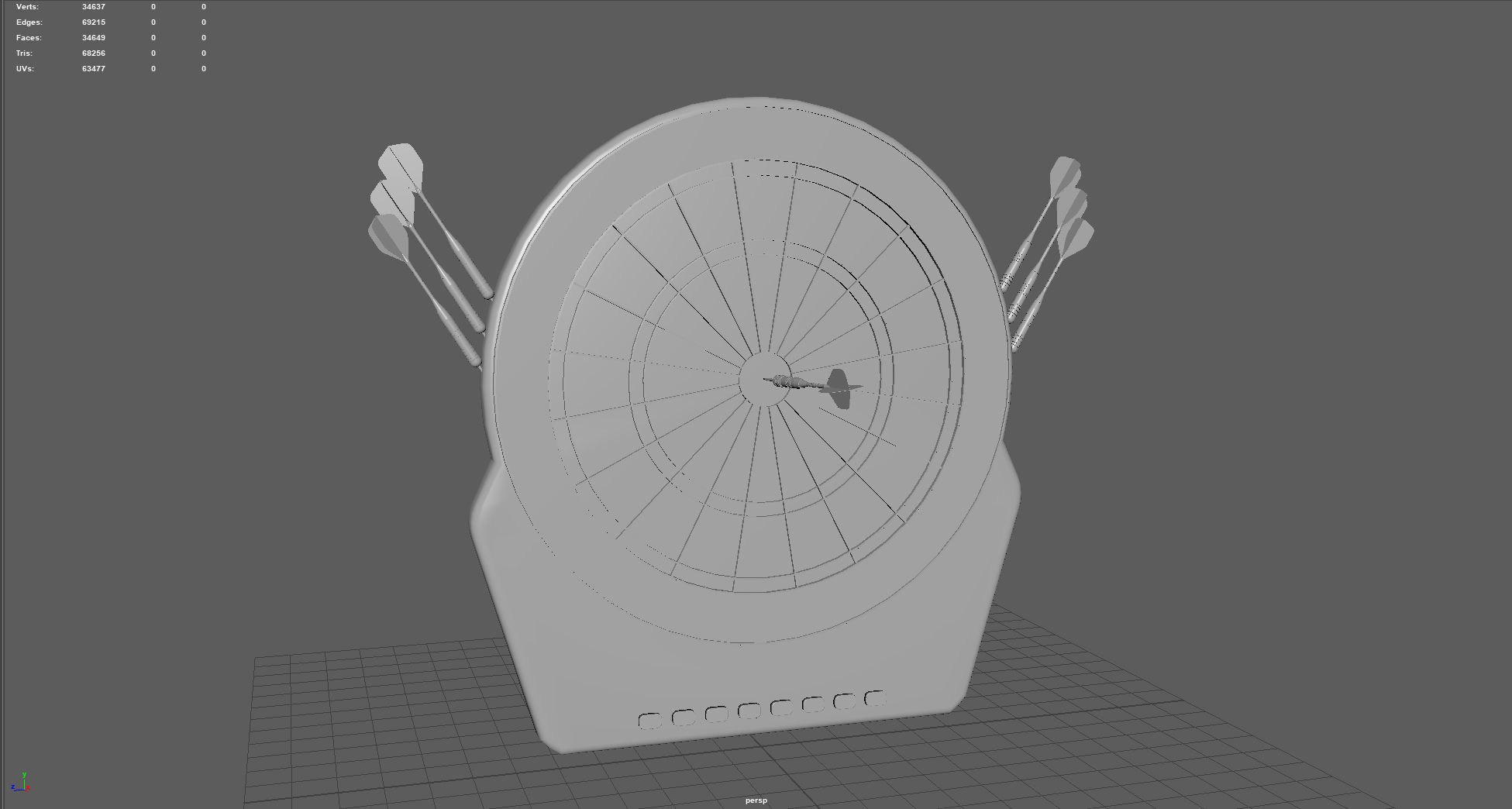 Dart Board Low-poly 3D model_8