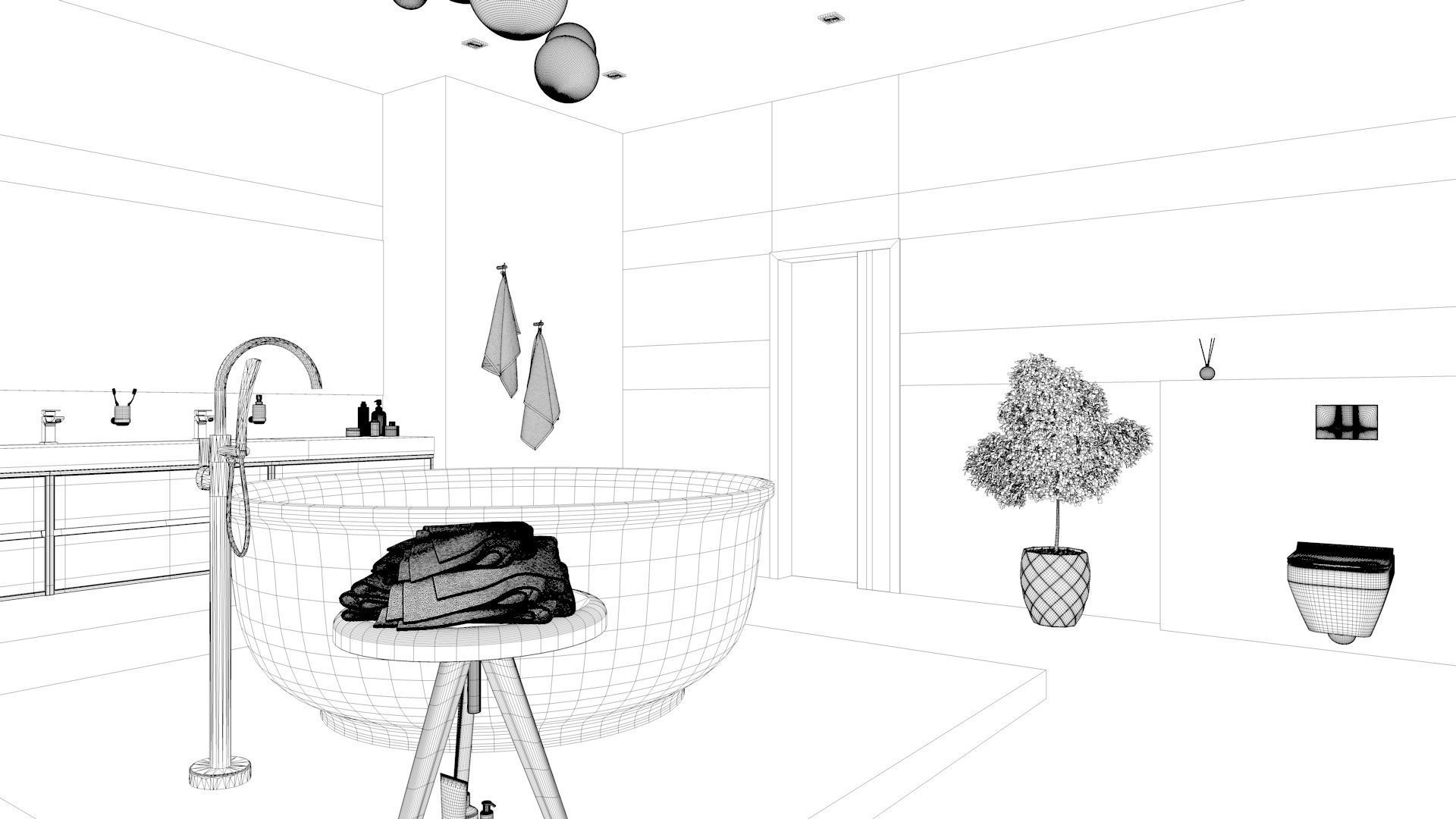 Bathroom 12 Low-poly 3D model_9