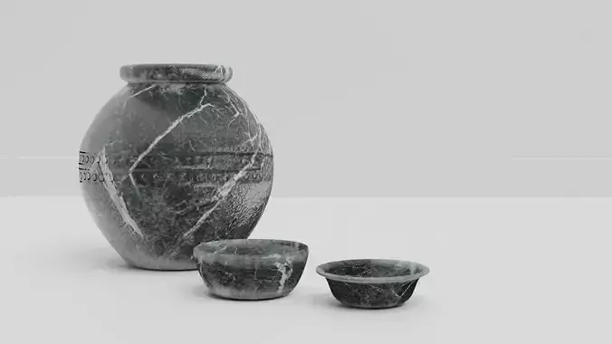 Vase and saucers 3D model