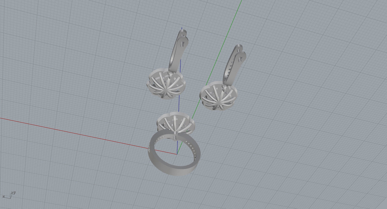 Ring and Earrings  3D print model_19