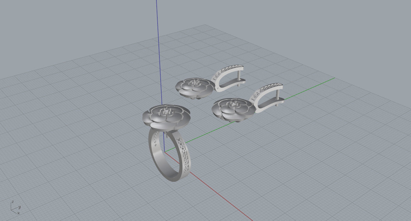 Ring and Earrings  3D print model_17