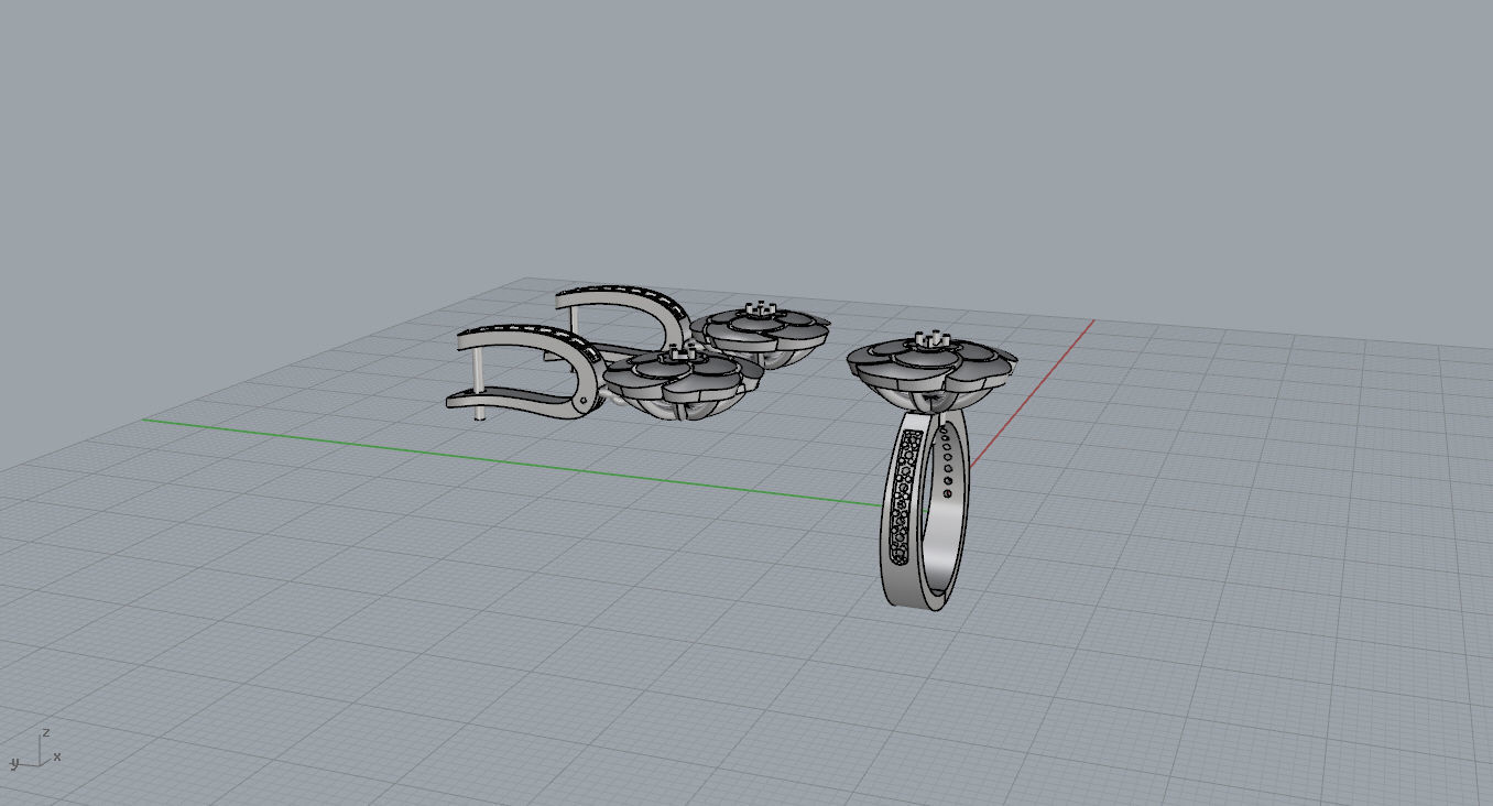 Ring and Earrings  3D print model_16