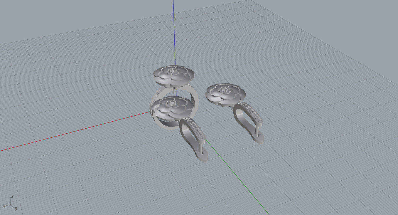 Ring and Earrings  3D print model_18