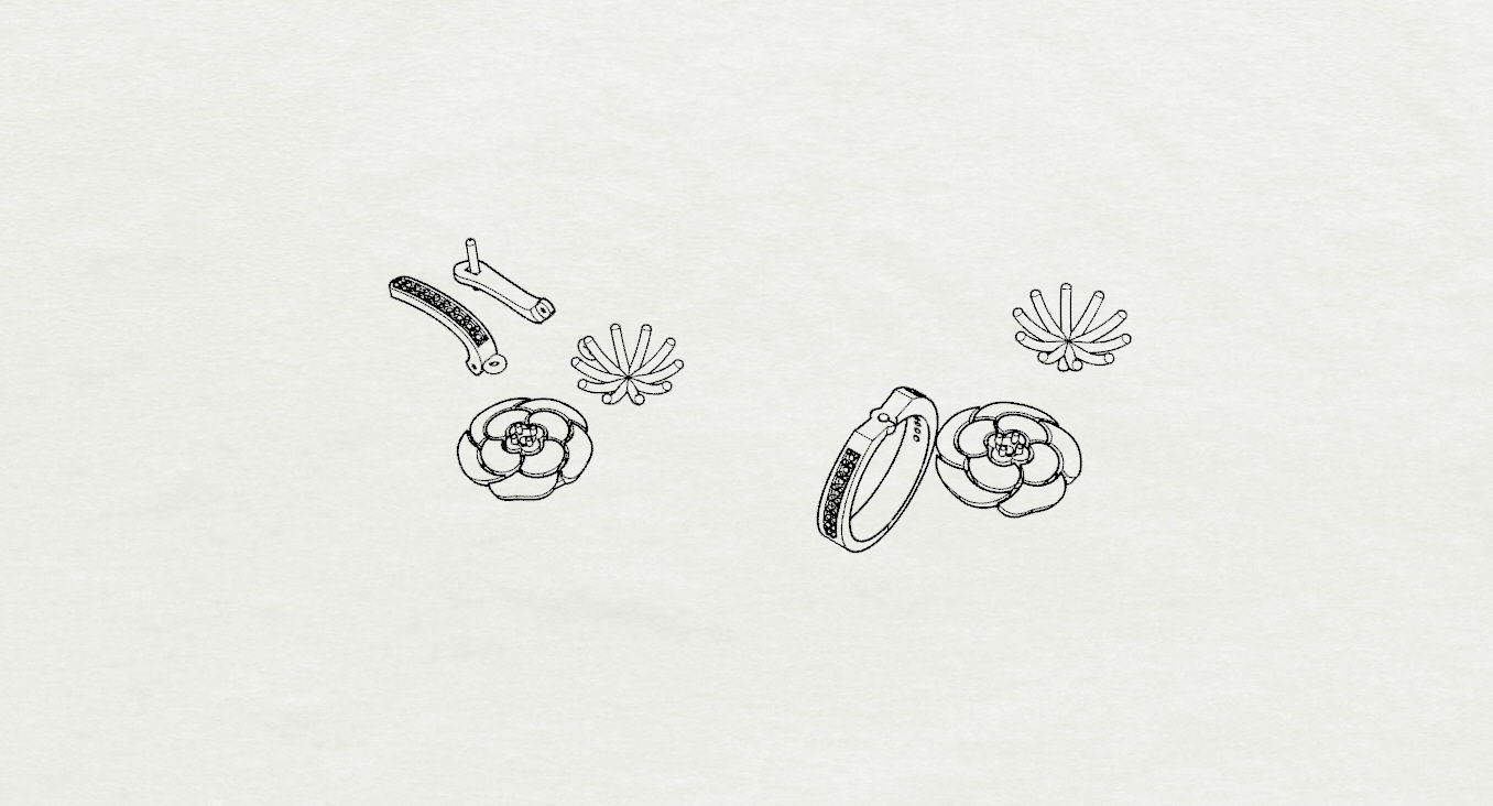 Ring and Earrings  3D print model_25