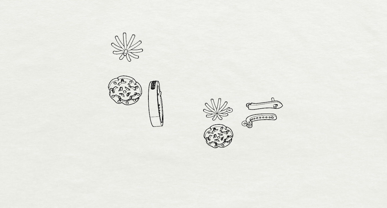 Ring and Earrings  3D print model_24