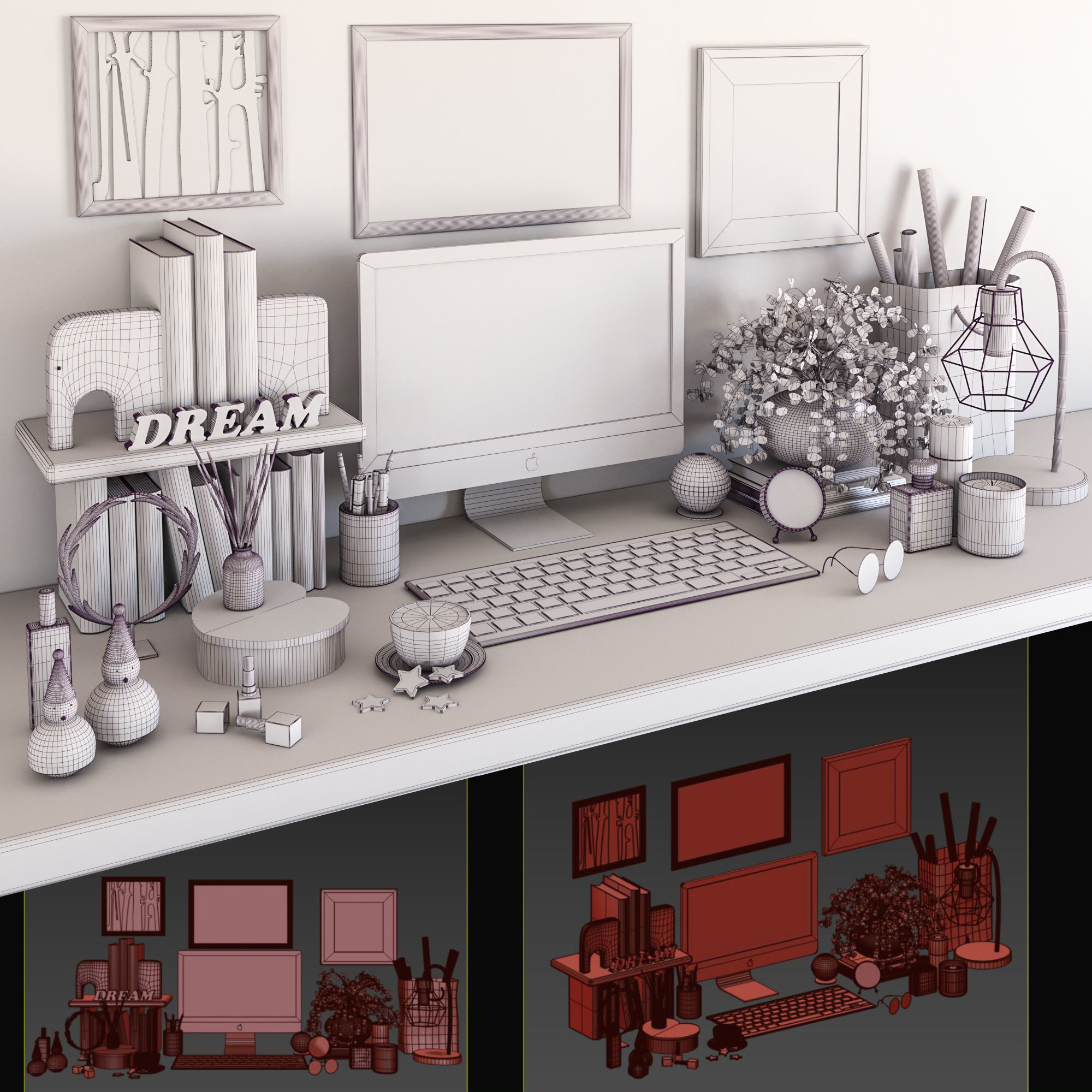 decorative set14 3D model_4