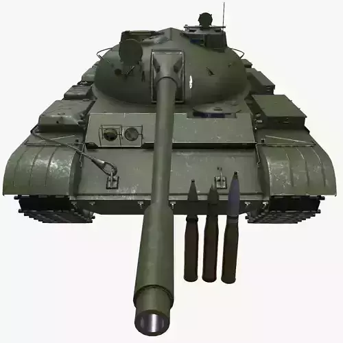 T-55 with Shells Low-poly 3D model