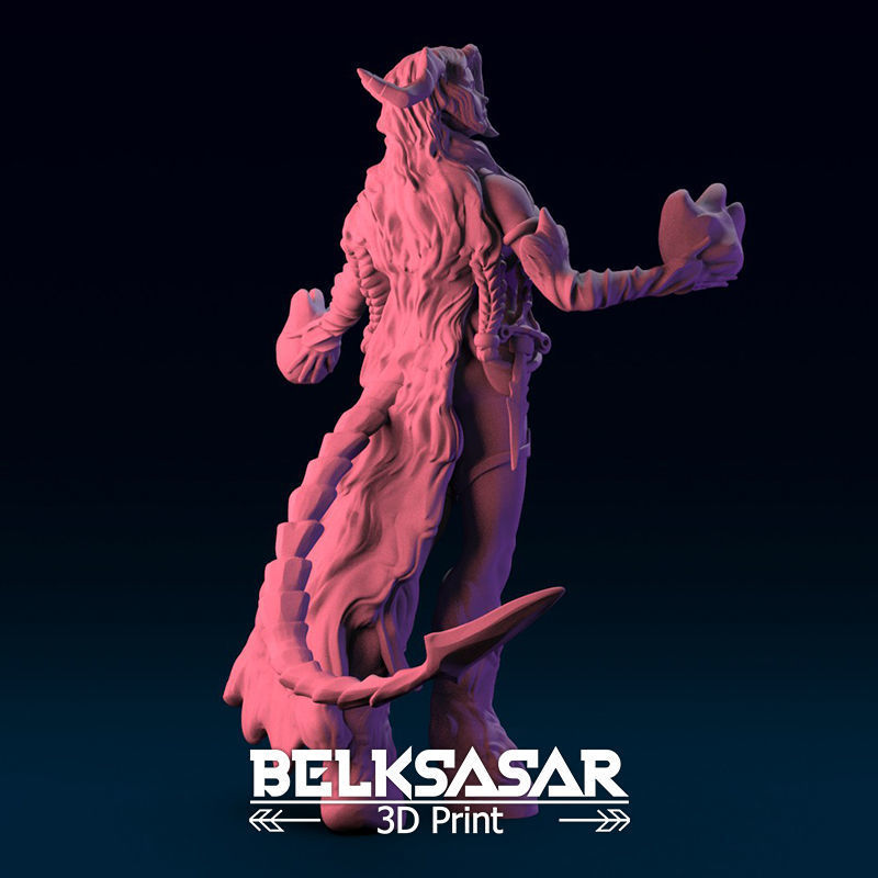 Girl Tiefling Succubus Nude Conjurin Dynamic Pose 3D print model_6
