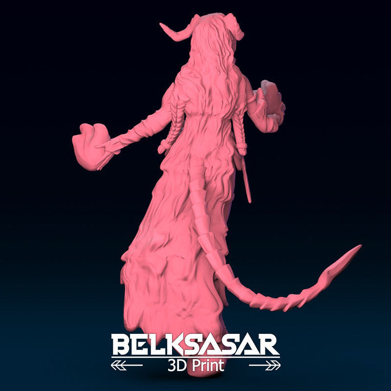 Girl Tiefling Succubus Nude Conjurin Dynamic Pose 3D print model_5