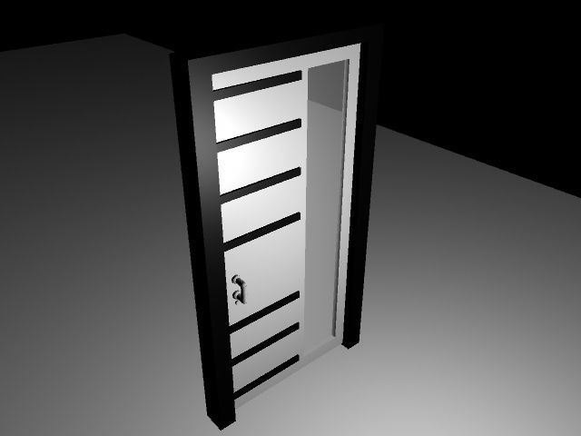 Office Door Low-poly 3D model_3