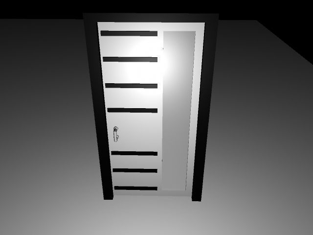 Office Door Low-poly 3D model_1