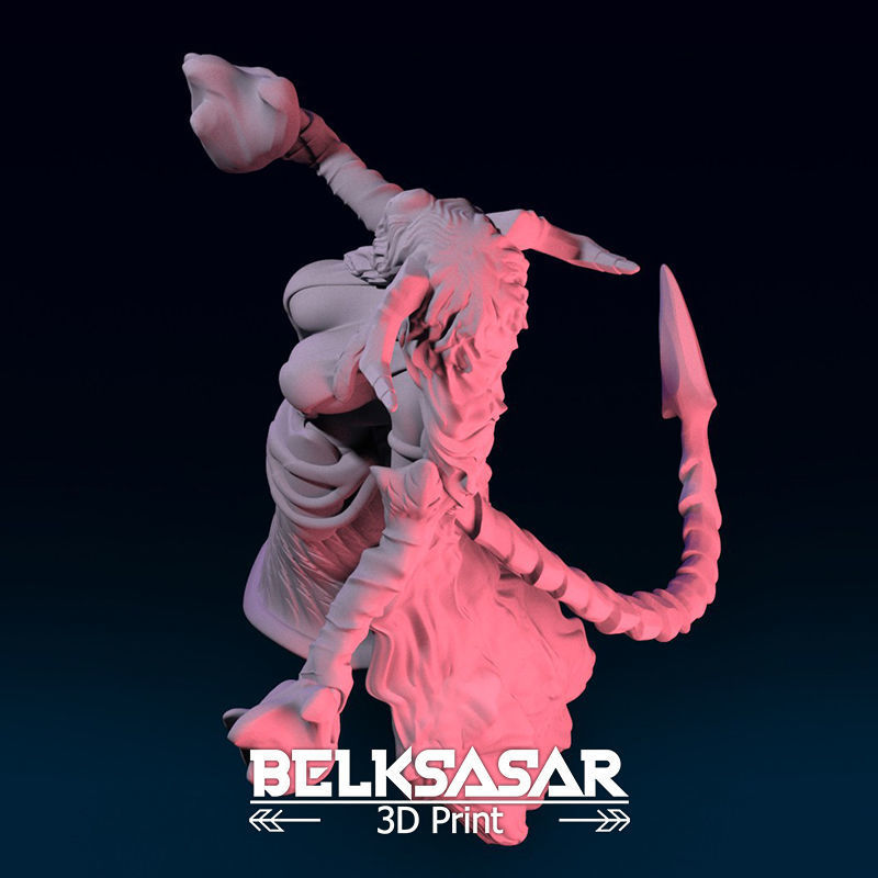 Girl Tiefling Succubus Conjurin 2 version and Nude 3D print model_38