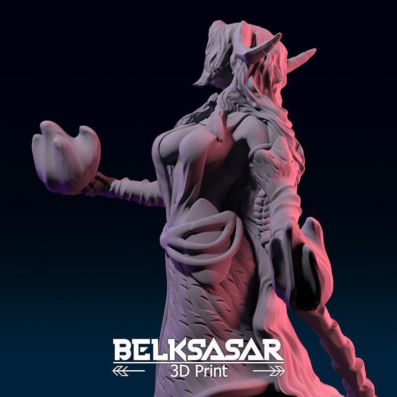Girl Tiefling Succubus Conjurin 2 version and Nude 3D print model_30